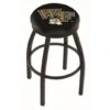 25 Inch Black Wake Forest Swivel Bar Stool W/ Accent Ring