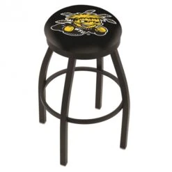 30 Inch Black Wichita State Swivel Counter Stool W/ Accent Ring