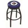 30 Inch Black Winnipeg Jets Swivel Counter Stool W/ Accent Ring