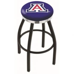 25 Inch Black Arizona Swivel Bar Stool W/ Chrome Accent Ring