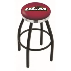 30 Inch Black Louisiana-Monroe Swivel Counter Stool W/ Chrome Accent Ring