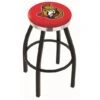 25 Inch Black Ottawa Senators Swivel Bar Stool W/ Chrome Accent Ring