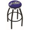 25 Inch Black US Naval Academy (NAVY) Swivel Bar Stool W/ Chrome Accent Ring