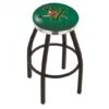 25 Inch Black Vermont Swivel Bar Stool W/ Chrome Accent Ring