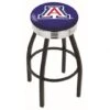 25 Inch Black Arizona Swivel Bar Stool W/ Chrome Ribbed Accent