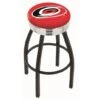 25 Inch Black Carolina Hurricanes Swivel Bar Stool W/ Chrome Ribbed Accent