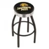25 Inch Black Southern Miss Swivel Bar Stool W/ Chrome Ribbed Accent