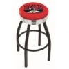 25 Inch Black UNLV Swivel Bar Stool W/ Chrome Ribbed Accent