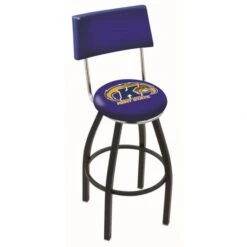 25 Inch Black Kent State Swivel Bar Stool W/ Back