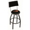 25 Inch Black Oregon State Swivel Bar Stool W/ Back