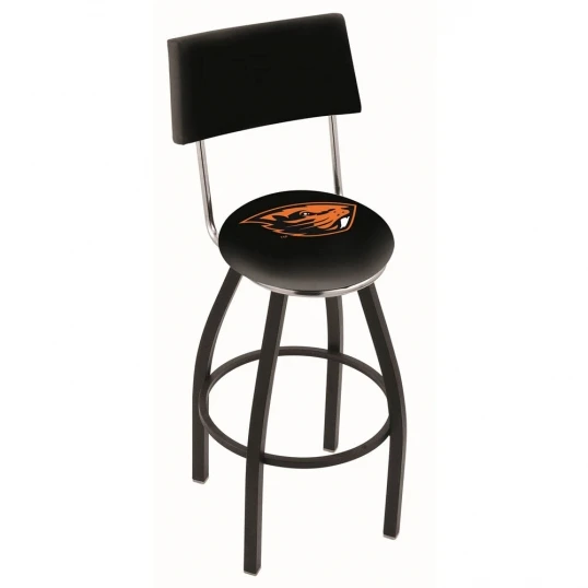 25 Inch Black Oregon State Swivel Bar Stool W/ Back 1 25 Inch Black Oregon State Swivel Bar Stool W/ Back