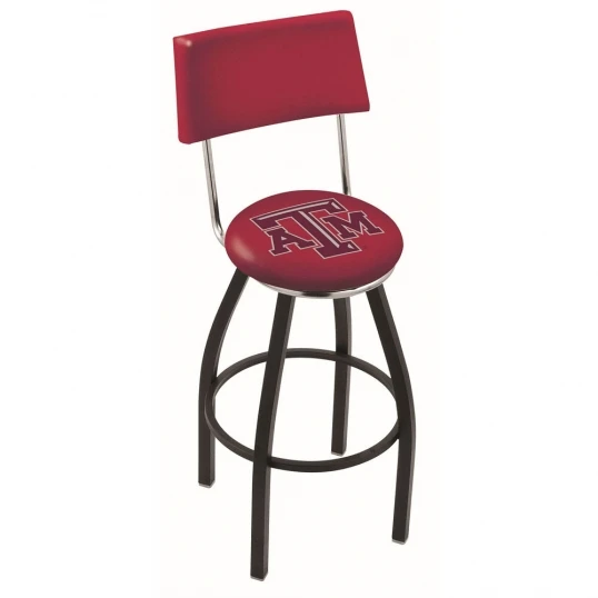 25 Inch Black Texas A&M Swivel Bar Stool W/ Back 1 25 Inch Black Texas A&M Swivel Bar Stool W/ Back