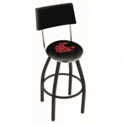 30 Inch Black Washington State Swivel Counter Stool W/ Back
