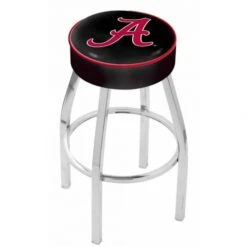 25 Inch Alabama Logo Swivel Bar Stool W/ Chrome Base