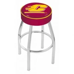30 Inch Central Michigan Logo Swivel Counter Stool W/ Chrome Base