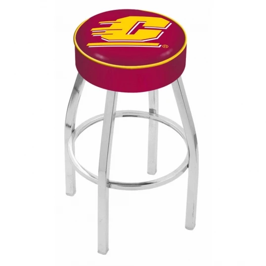 25 Inch Central Michigan Logo Swivel Bar Stool W/ Chrome Base 1 25 Inch Central Michigan Logo Swivel Bar Stool W/ Chrome Base