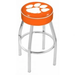 25 Inch Clemson Logo Swivel Bar Stool W/ Chrome Base