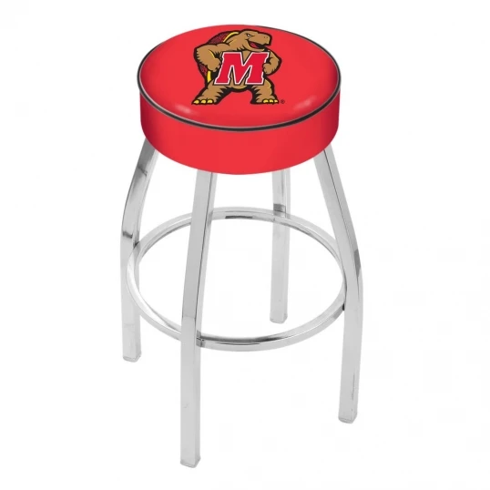 25 Inch Maryland Logo Swivel Bar Stool W/ Chrome Base 1 25 Inch Maryland Logo Swivel Bar Stool W/ Chrome Base
