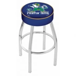 25 Inch Notre Dame Leprechaun Logo Swivel Bar Stool W/ Chrome Base