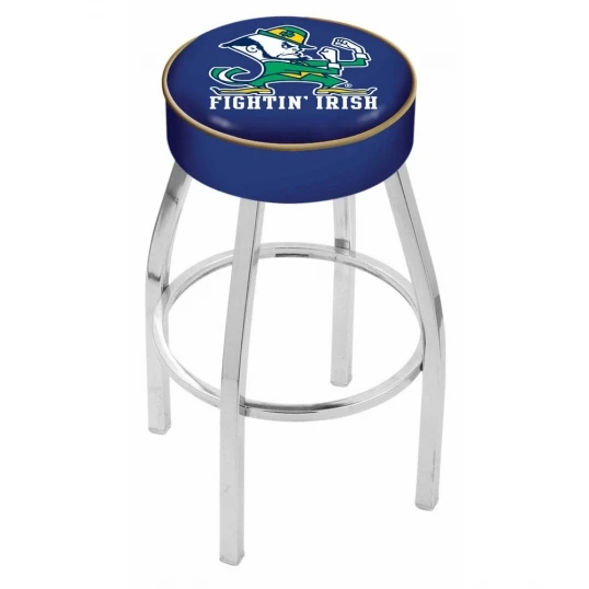 25 Inch Notre Dame Leprechaun Logo Swivel Bar Stool W/ Chrome Base 1 25 Inch Notre Dame Leprechaun Logo Swivel Bar Stool W/ Chrome Base