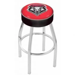 25 Inch New Mexico Logo Swivel Bar Stool W/ Chrome Base