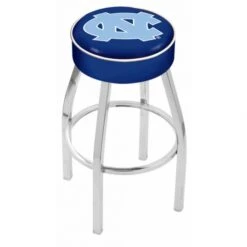 25 Inch North Carolina Logo Swivel Bar Stool W/ Chrome Base