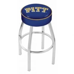 25 Inch Pitt Logo Swivel Bar Stool W/ Chrome Base