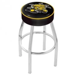 25 Inch Wichita State Logo Swivel Bar Stool W/ Chrome Base