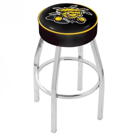 25 Inch Wichita State Logo Swivel Bar Stool W/ Chrome Base 1 25 Inch Wichita State Logo Swivel Bar Stool W/ Chrome Base