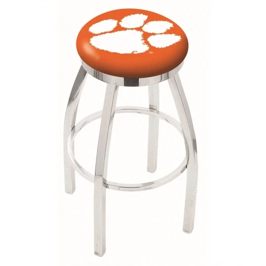 30 Inch Chrome Clemson Swivel Counter Stool W/ Accent Ring 1 30 Inch Chrome Clemson Swivel Counter Stool W/ Accent Ring