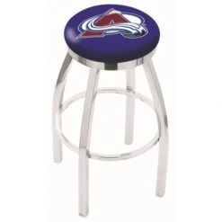 25 Inch Chrome Colorado Avalanche Swivel Bar Stool W/ Accent Ring