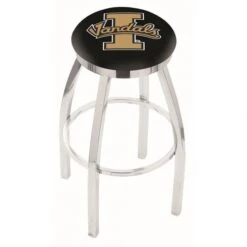 25 Inch Chrome Idaho Swivel Bar Stool W/ Accent Ring