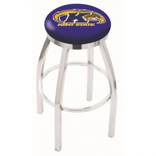 25 Inch Chrome Kent State Swivel Bar Stool W/ Accent Ring 1 25 Inch Chrome Kent State Swivel Bar Stool W/ Accent Ring