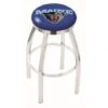 25 Inch Chrome Maine Swivel Bar Stool W/ Accent Ring