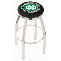 25 Inch Chrome North Dakota Swivel Bar Stool W/ Accent Ring
