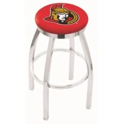 30 Inch Chrome Ottawa Senators Swivel Counter Stool W/ Accent Ring