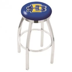 30 Inch Chrome South Dakota State Swivel Counter Stool W/ Accent Ring