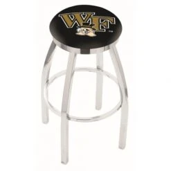 30 Inch Chrome Wake Forest Swivel Counter Stool W/ Accent Ring
