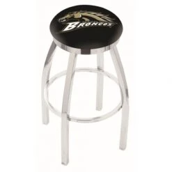 25 Inch Chrome Western Michigan Swivel Bar Stool W/ Accent Ring