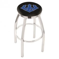 30 Inch Chrome Washington & Lee Swivel Counter Stool W/ Accent Ring