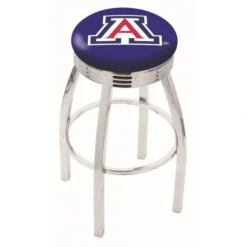 30 Inch Chrome Arizona Swivel Counter Stool W/ Ribbed Accent