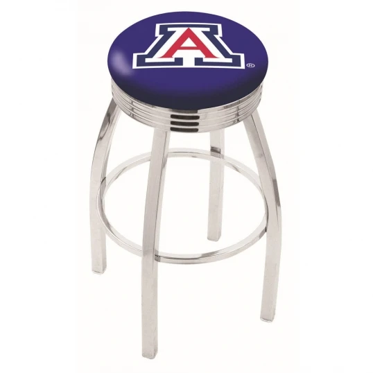 30 Inch Chrome Arizona Swivel Counter Stool W/ Ribbed Accent 1 30 Inch Chrome Arizona Swivel Counter Stool W/ Ribbed Accent