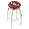 30 Inch Chrome Florida State Swivel Counter Stool W/ Ribbed Accent