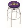 25 Inch Chrome James Madison Swivel Bar Stool W/ Ribbed Accent