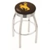 25 Inch Chrome Wyoming Swivel Bar Stool W/ Ribbed Accent