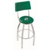 25 Inch Chrome Dallas Stars Swivel Bar Stool W/ Back