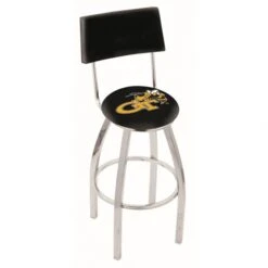 25 Inch Chrome Georgia Tech Swivel Bar Stool W/ Back