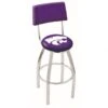 30 Inch Chrome Kansas State Swivel Counter Stool W/ Back