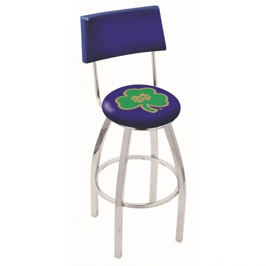 30 Inch Chrome Notre Dame Shamrock Swivel Counter Stool W/ Back 1 30 Inch Chrome Notre Dame Shamrock Swivel Counter Stool W/ Back