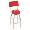 30 Inch Chrome New Jersey Devils Swivel Counter Stool W/ Back